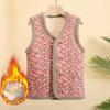 New Autumn and Winter Vest Floral Warm Vest Plus Velvet Thickened Jacket