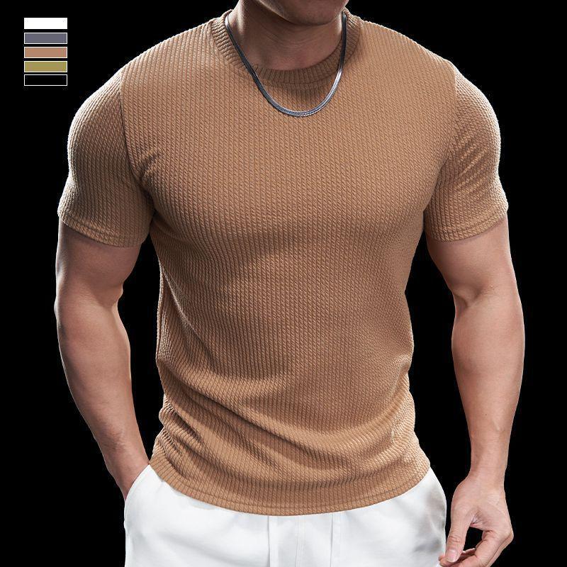 

Мужская быстросохнущая эластичная спортивная футболка - Весна/Лето Дышащая с коротким рукавом для бега и тренировок 2XL хаки