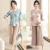 2026 Summer Chiffon Top Set for Stylish Middle-Aged and Elderly Mothers (Short/Mid-Sleeve)