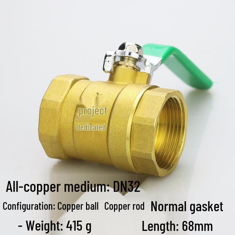 4-Point DN15 & 6-Point DN20 All-Copper Ball Valve, High-Temp Resistant, 1-Inch & 2-Inch, for Tap Water.