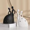 Ceramic Couple Statue Hugging Kissing Lover Figurine Decor Romantic Couple Heart Sculpture For Wedding Valentine's Day Gift
