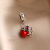 Valentine's Day Red Series Pure Copper Metal Pendant Bead Component Charm Bead Component Apple Love Pendant Bead Component, Compatible With Authentic