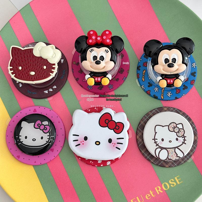 Cartoon Cute Retractable Magnetic Phone Holder with Strong Suction and Rotatable Stand