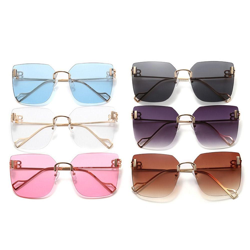 

Металлические безрамные многоугольные солнцезащитные очки без оправы, винтажные прямоугольные солнцезащитные очки для женщин и мужчин