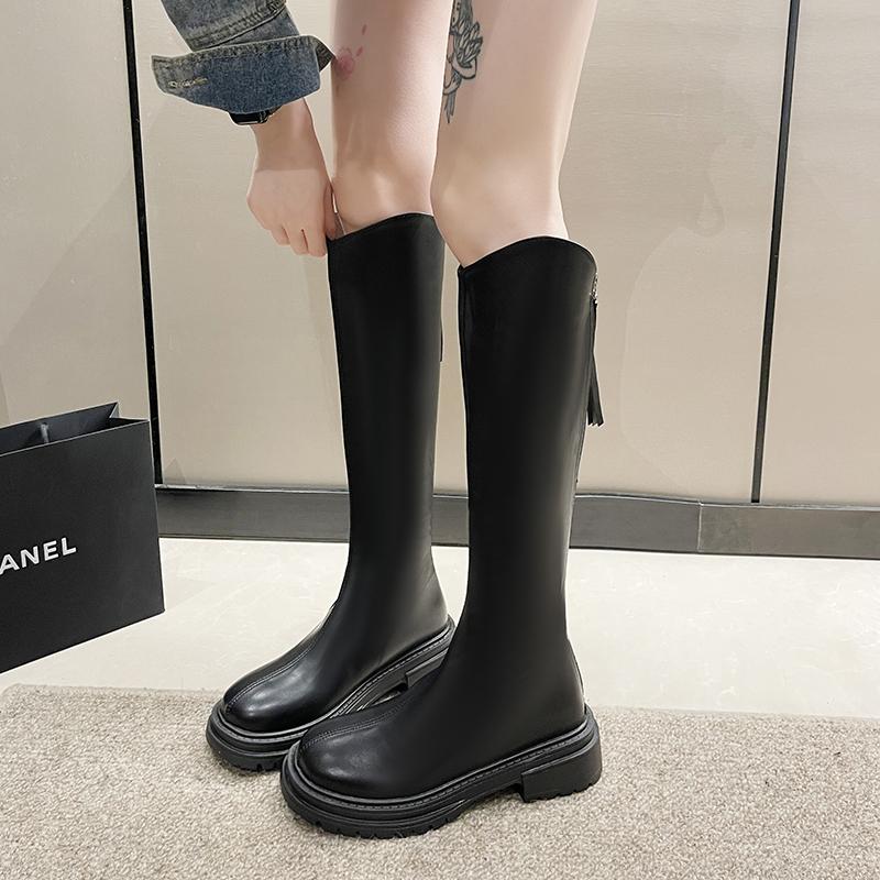 Knee-High Boots for Women Autumn Winter New Height Increasing Knight Boots Thick Heel Retro Botas Mujer Versatile Women's Shoes