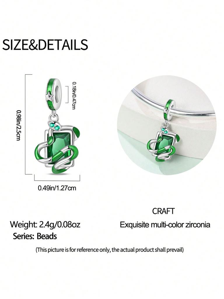 Pingente de Contas de Andorinha de Costas Verdes Banhado a Cobre Compatível com Pingentes Pulseira Original de Cobre Para Fazer Joias Pingente DIY