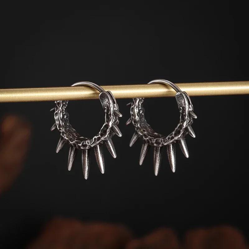 Vintage Simple Small Hoop Earrings Stainless Steel Hypoallergenic Earrings for Men Women Cool Indian Boho Jewelry