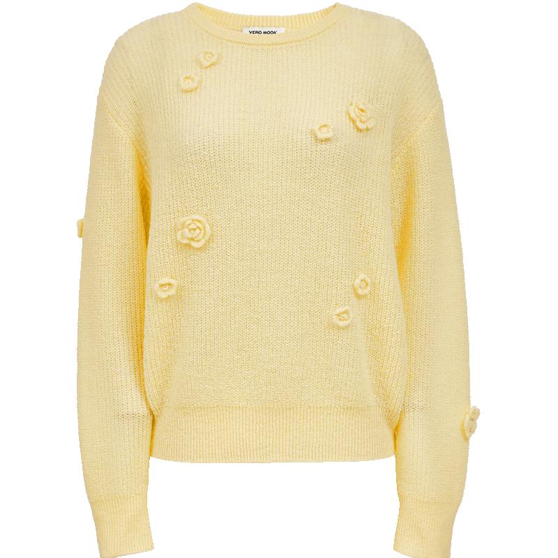 

VEROMODA Women s 3D Floral Wool Mohair Blend Knit Sweater L