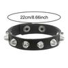 Halloween Punk Fashion Pu Leather Rivet Rock Bracelet For Women And Men, Unisex, Daily Holiday Party Wear, Valentine'S Day Gift
