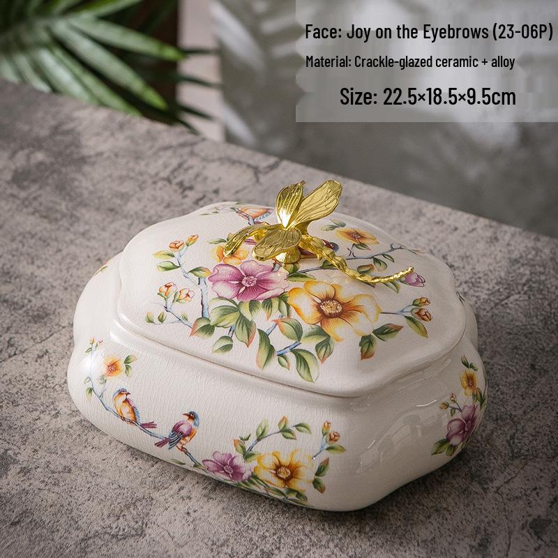 

Американская ретро керамическая шкатулка для украшений - Креативное украшение для домашнего декора