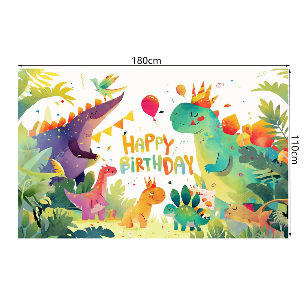 Dinosaur Jungle Birthday Party Backdrop Polyester Kids Birthday Party Decoration Banner Room Photo Booth Background Props