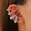 Copper C-shaped Ear Clip Crystal Gold Jewelry Hip Hop No Piercing Earrings  Daily