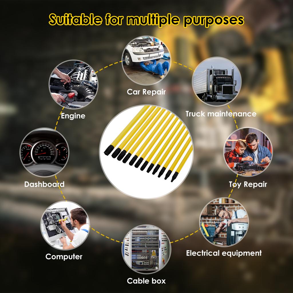 12Pcs Screwdriver Bit Set Magnetic Long Torx Bit Set with 1/4 Inches Hex Shank for Electric and Manual Screwdriver