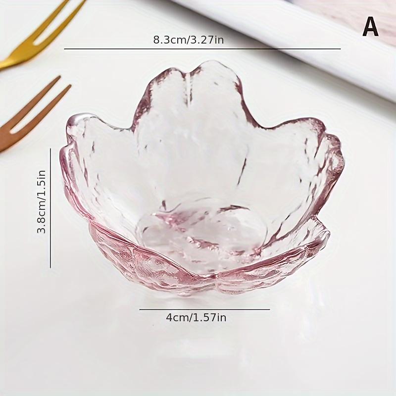 6dílná sada skleněných talířů s japonskou třešní - Elegantní a všestranná na svačiny, dezerty a stolní dekorace