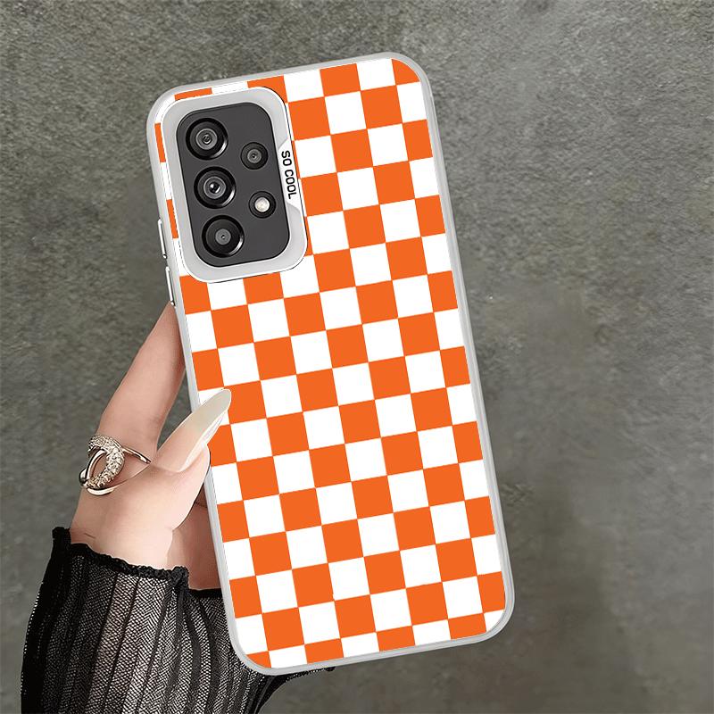 Retro Classic Chess Board Grid Shockproof Phone Case for Samsung A17 A16 A15 A14 A37 A57 A36 A56 A26 A35 A55 A25 A34 A54 A24 A13