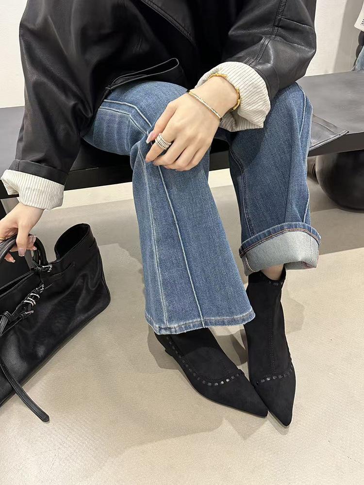 Pointed short boots women's 2025 autumn and winter new women's boots thin heel boots short boots high heels Martin boots thin boots