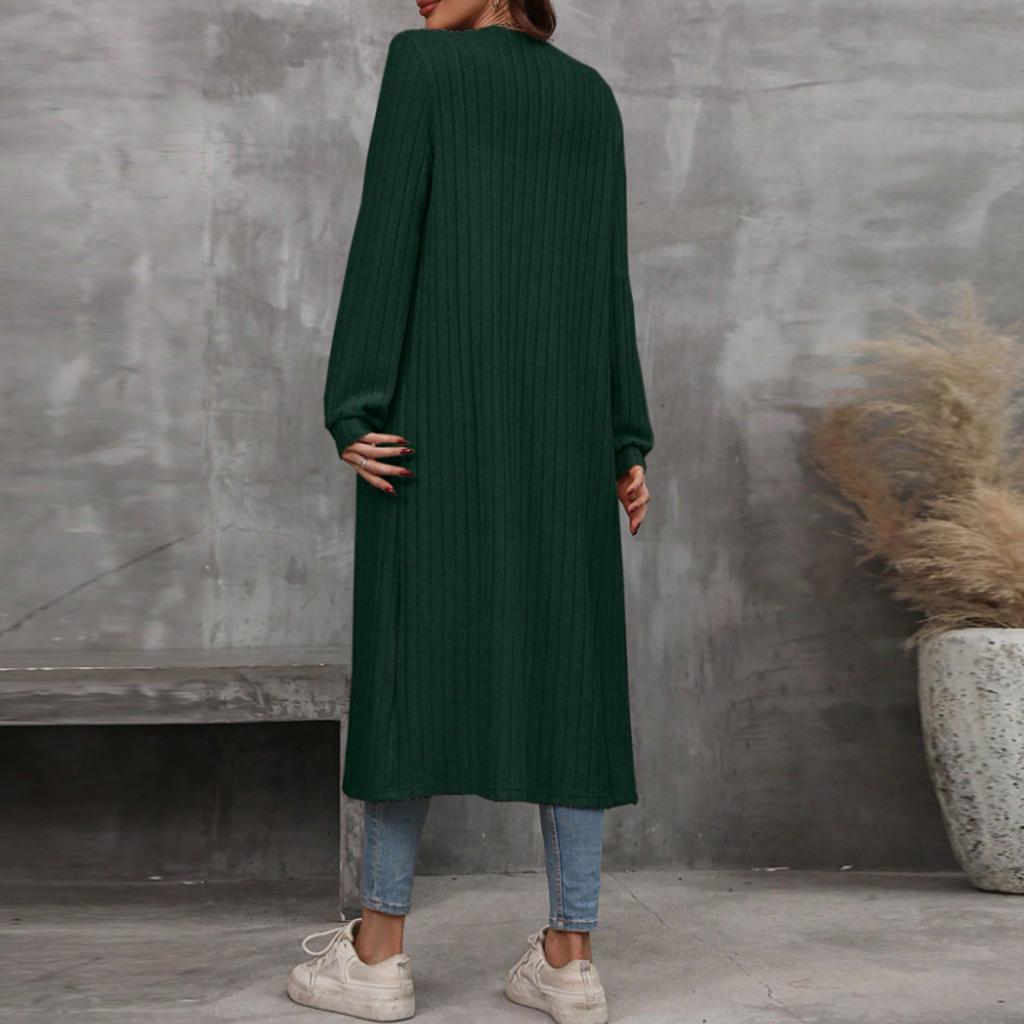 Women's Casual Fashion Solid Color Long Cardigan Jacket