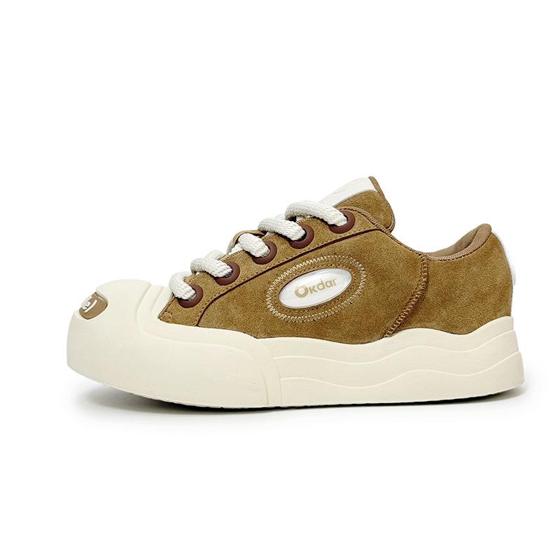 Zhang Hao Nan Bowan Smiled Canvas Shoes Tide Couple Casual Shoes Women's White Camellia Heightening Big Head Board Shoes Men