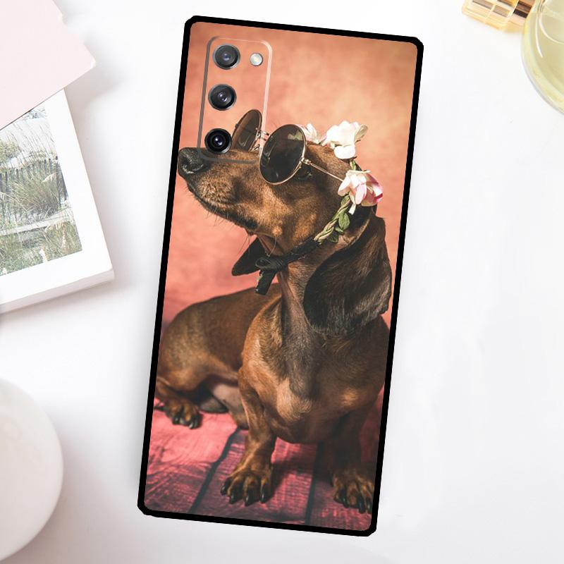 Cute Dachshund Teckel Dackel Dog Case For Samsung Galaxy S24 S23 S22 Ultra S21 S20 FE Note 10 Plus Note 20 S8 S9 S10 Cover