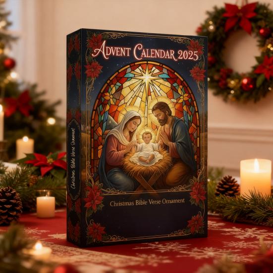 Yousheng Bible Verse Advent Calendar 2025 24-Day Christmas Countdown Box with Scripture Cards Religious Christian Gift