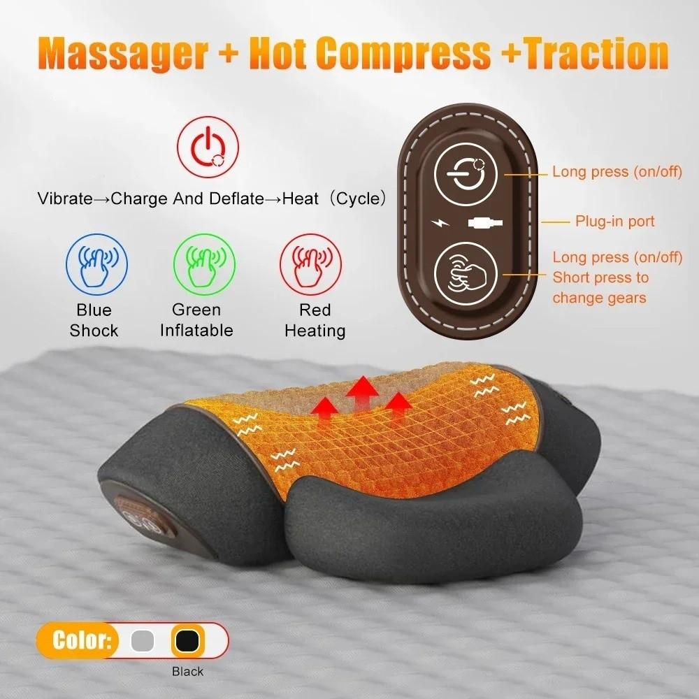 Heating Function Neck Massager Pillow Electric Neck Support Pillow Neck Stretch