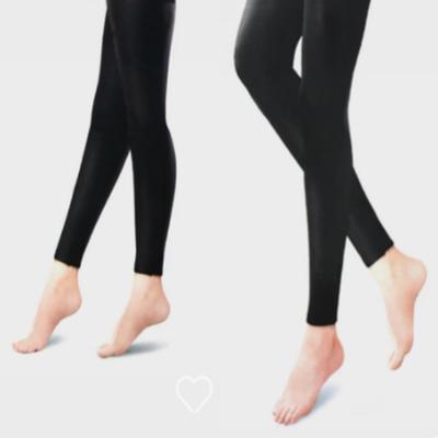 Damen Fleece 160D Leggings ohne Füße 2 Stück