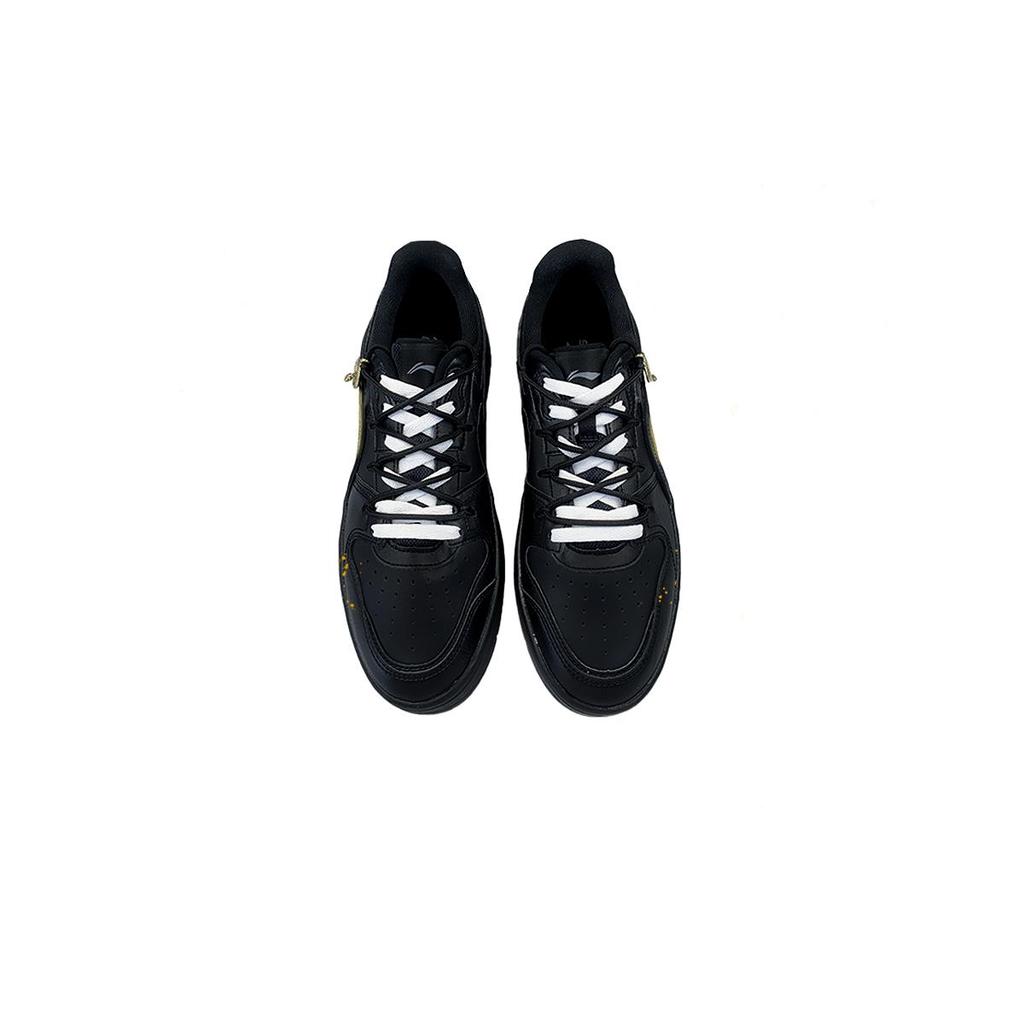 Li Ning Sycee V2 Cushioning, Wear Resistant Low top Skateboard Shoes Men's Black Gold AGCU515-5(Team652-)