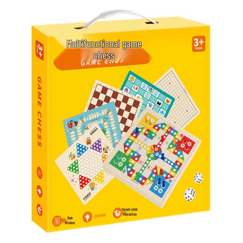 Multifunctional Chess Set: Ludo, Gomoku, Dou Shou Qi & Traffic Chess for Kids