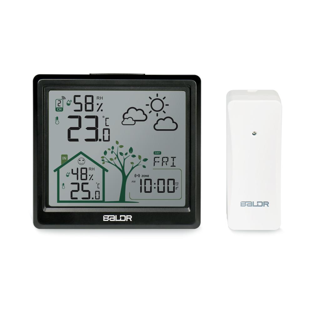 

Baldr 4.9 Smart Digital Thermometer Hygrometer Weather Station Alarm Clock Comfort Tips Frosting Point Wireless Forecast Sensor чёрный