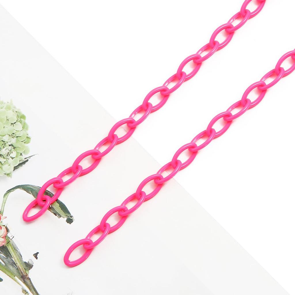 40cm Pick Color Acrylic Chain For Jewelry Making DIY Bracelet Mobilephone Chain Charm Decoration