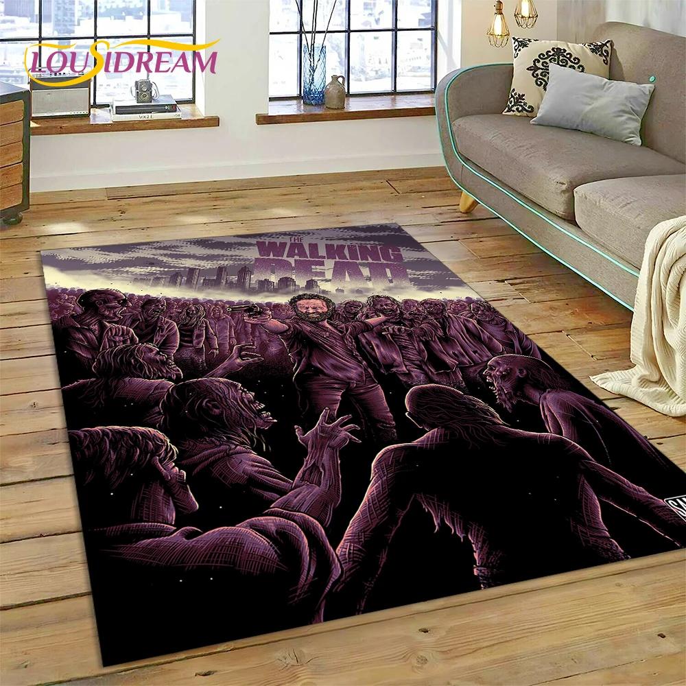 3D The Walking Dead Lincoln TWD TV Teppich für Wohnzimmer Schlafzimmer Heimdeko, Bodenmatte Rutschfest Dekoration für Sofa Fußmatte