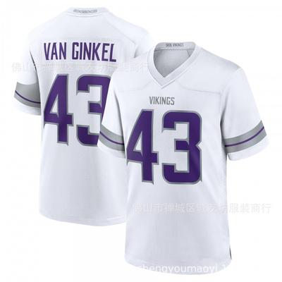 Maglia da Football Americana Retro Bianca 43 Andrew Van Ginkel Vikings da Uomo