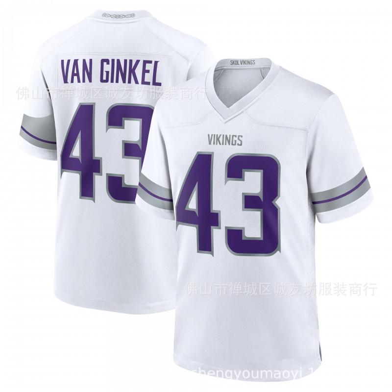 Pánský fotbalový dres Vikings 43 Andrew Van Ginkel Retro Fialová Sportovní košile