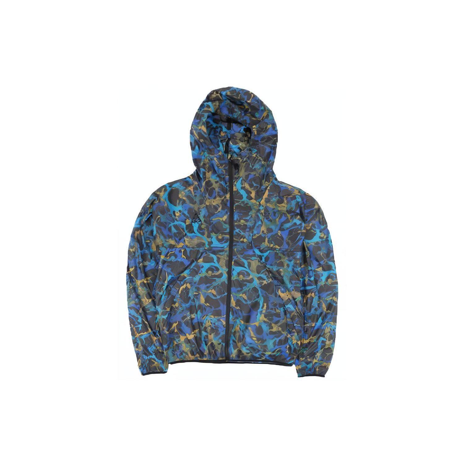 Nike ACG Light Weight AOP Men s Hooded Wind Jacket Blue Multi CU0259-010 XL