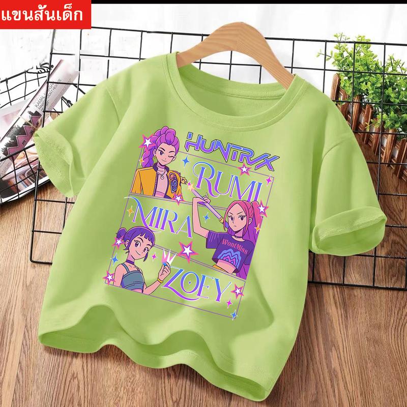 2025 Sommer Kpop Dämonenjäger T-Shirt Kinder Cartoon Anime Meme Druck Kleidung Rundhals Basic Jungen Oberteile Lässige Hemden Geschenk