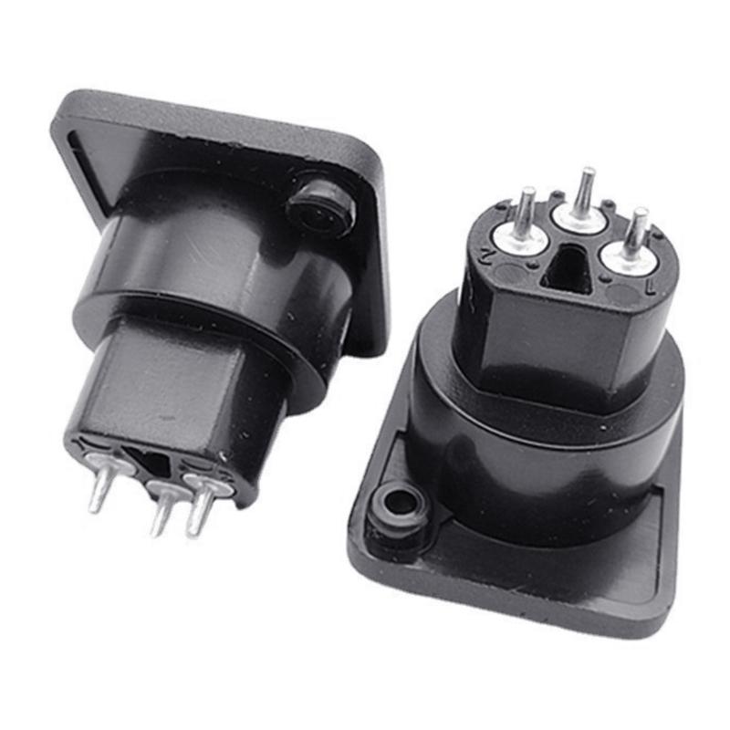 3Pin XLR Straight Terminal Panel Mount Connector ABS Alloy Auditory Adapter For Studio Live Performances