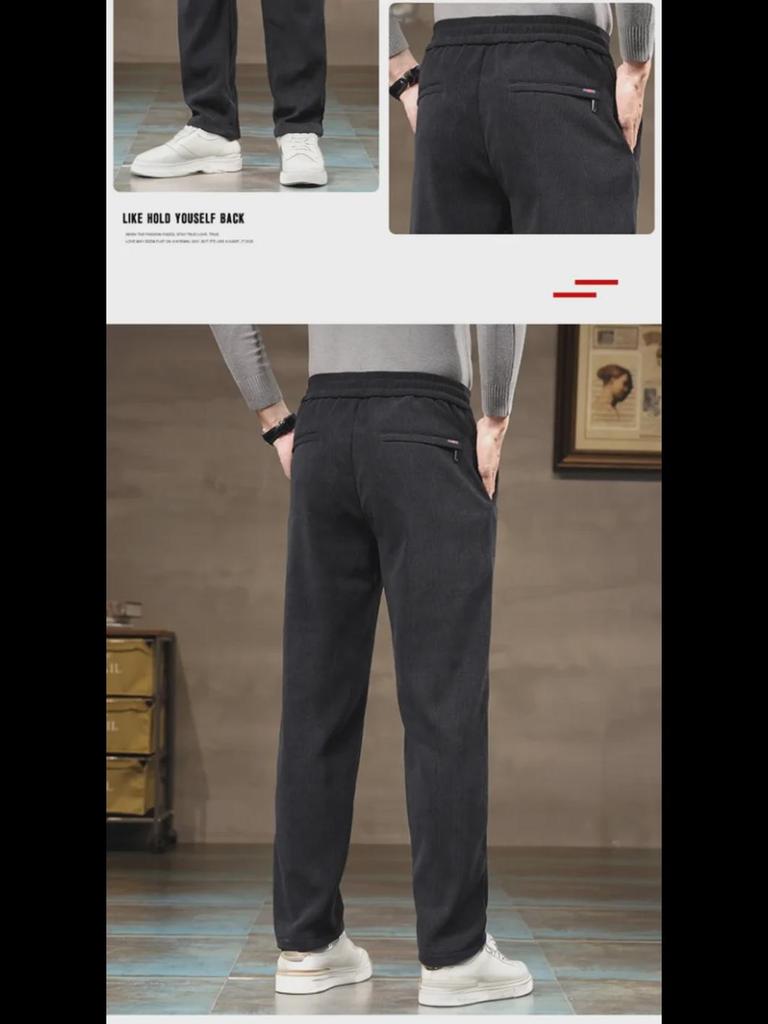 Premium Men's Mink Velvet Windproof Trousers for Spring and Autumn