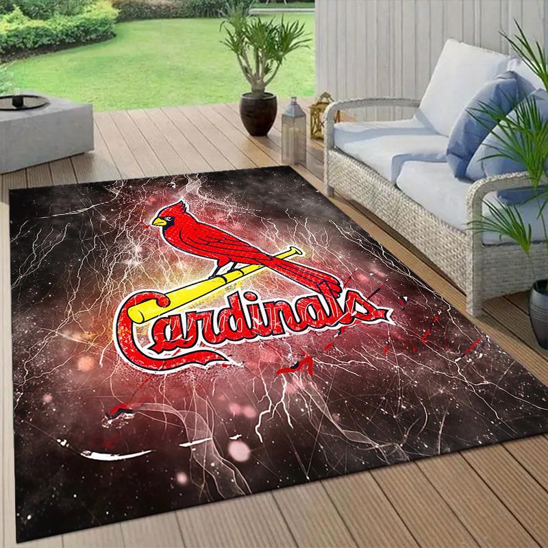 St.Louis Cardinals Flannel Pattern Square Carpet,Area Rug,Carpet Rug for Living Room Bedroom Sofa Playroom Decor,Non-slip Floor Mat