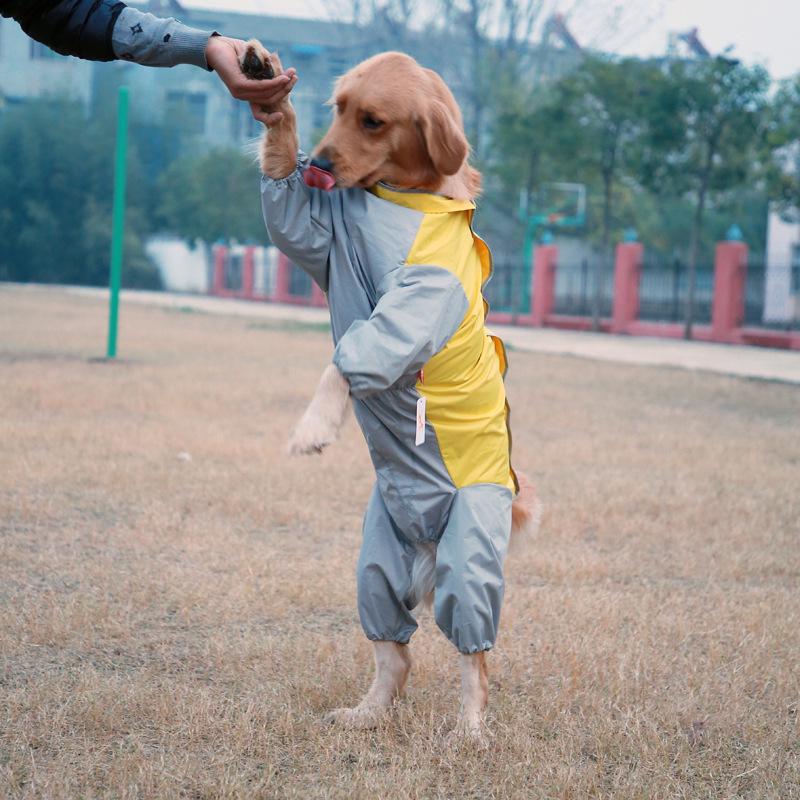 Dog Clothing In Spring, Summer, Autumn, All In One Four Legged One-piece Large Dog Pet Raincoat, Fully Wrapped Camouflage Raincoat