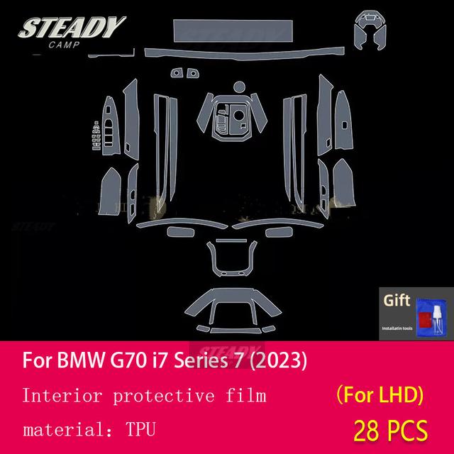 For BMW G70 I7 Series 7  Car Interior Center Console Transparent TPU PPF Protective Film Anti-scratch Repair Accessorie