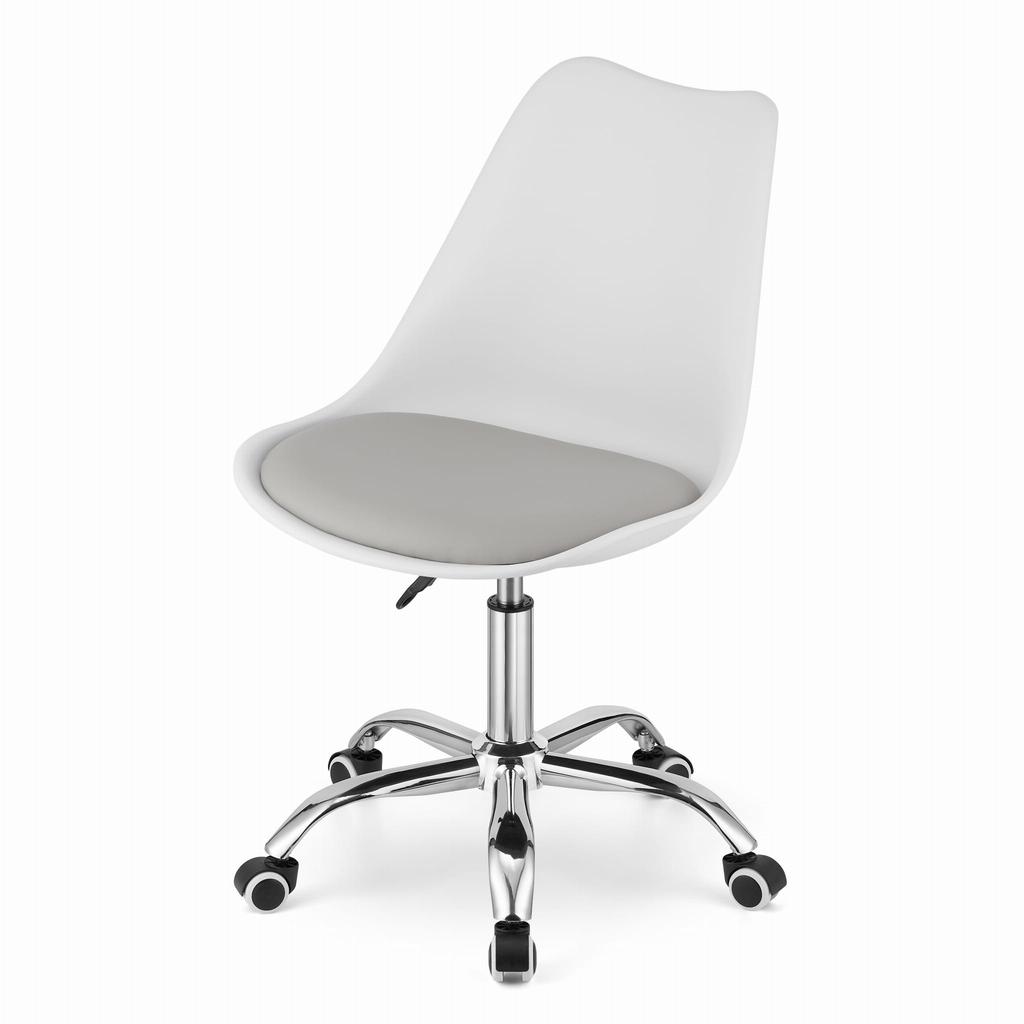 Silla giratoria ALBA - blanca y gris