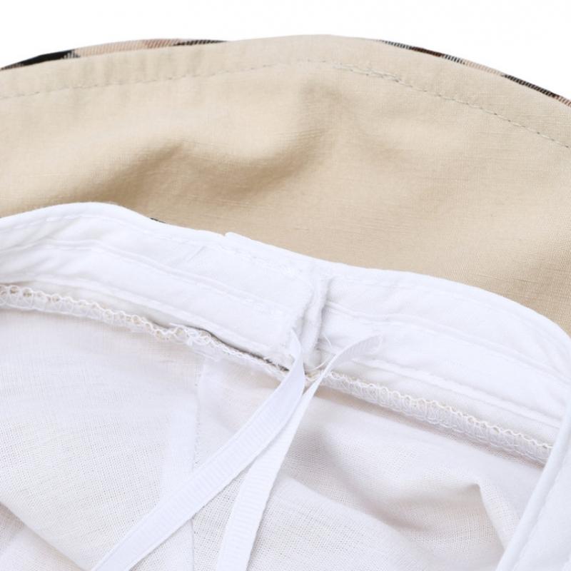 Daks Ivory Check Cotton Linen Blend Bucket Hat Dbhe4f123i2