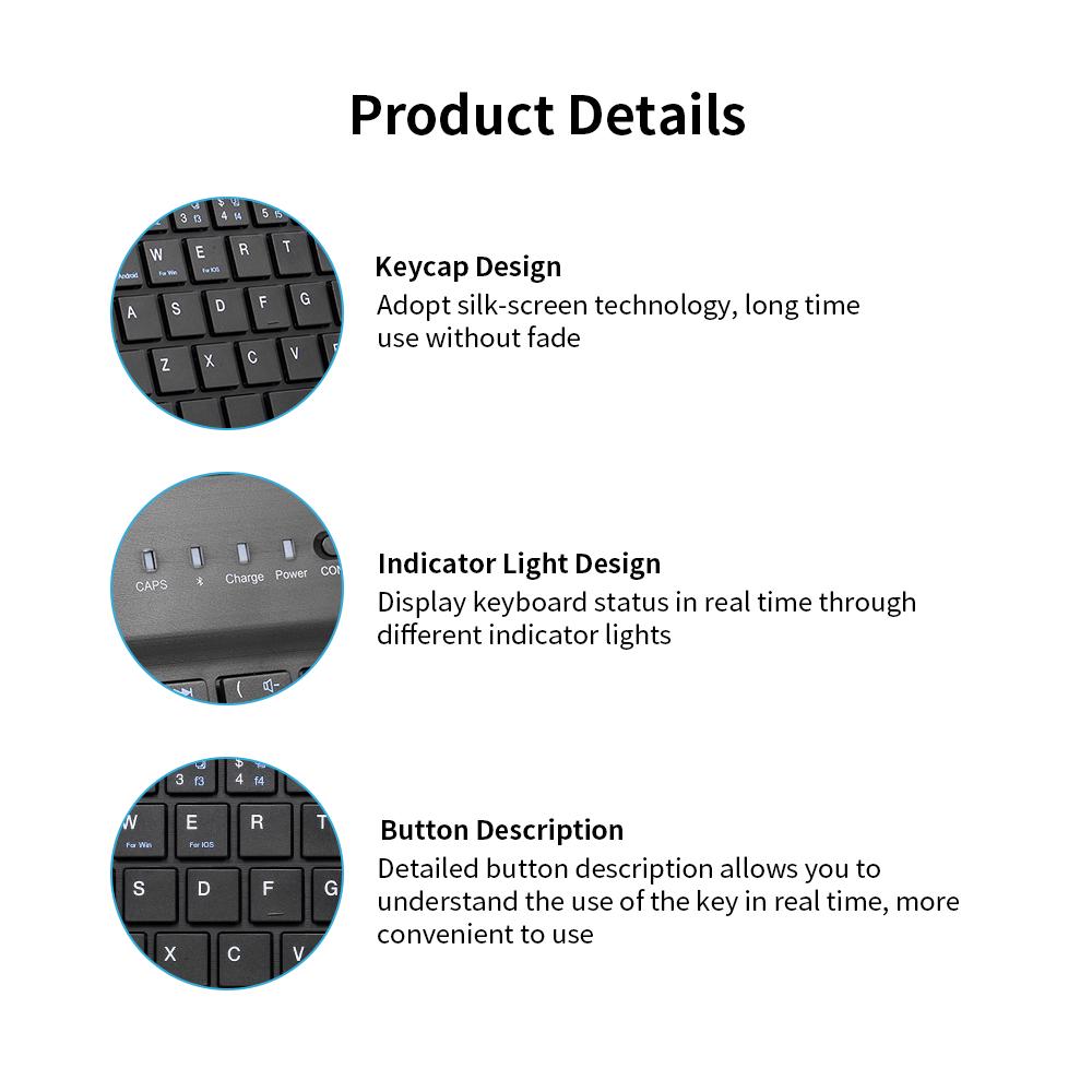 Wireless Keyboard Fast Connection Response Keyboard for PC Tablet Smart Phone