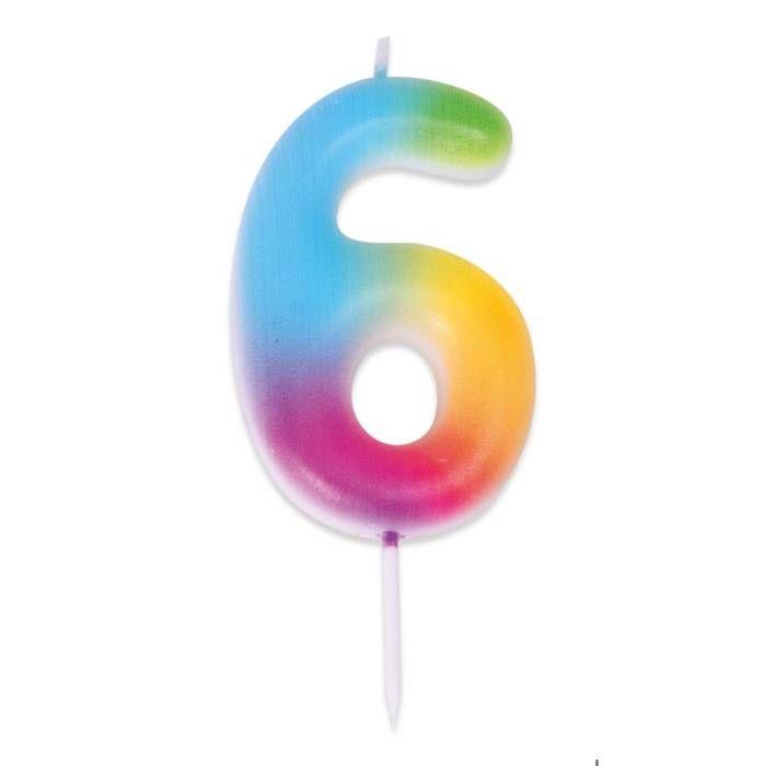 Bougie Anniversaire - PTIT CLOWN - Chiffre 6 - Multicolore