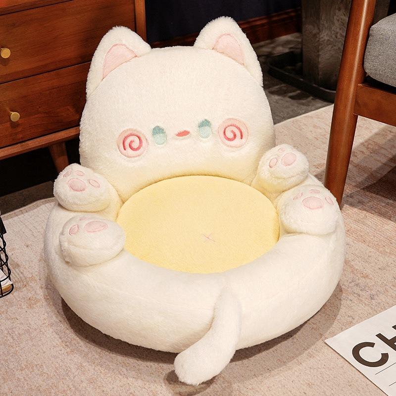 Cartoon Cat Plush Futon Thickening Seat Cushion Waist Against One Tatami Bedroom Floor Soft Mat Non-slip Chair Cushion