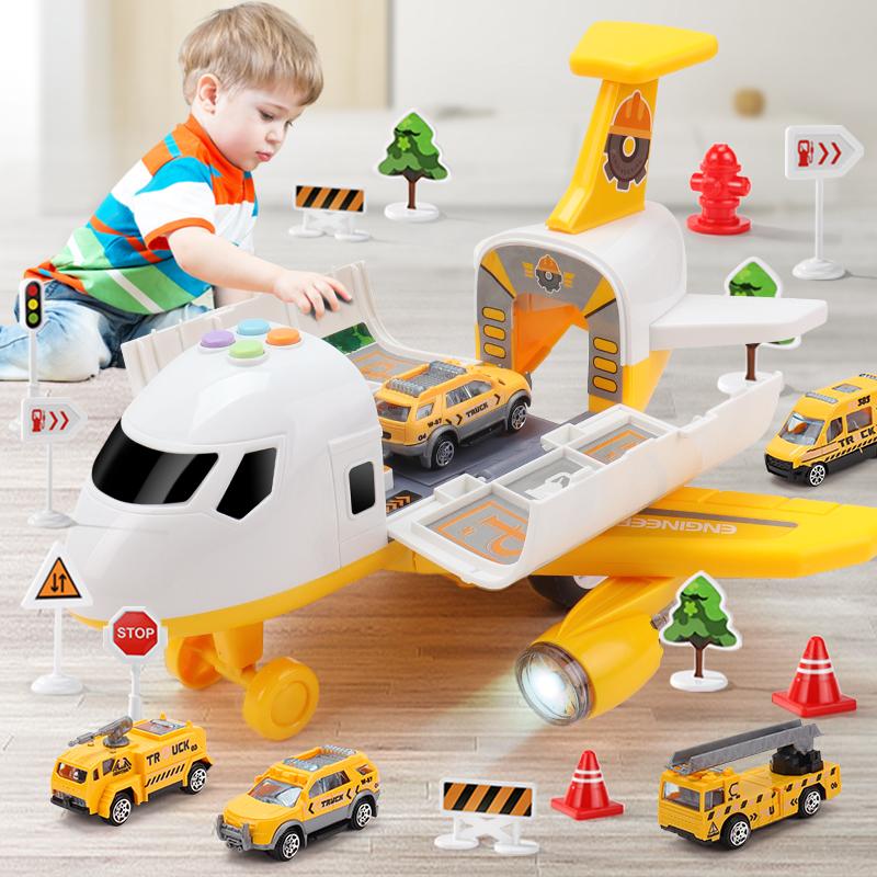 Children's Toy Airplane, Boy, Baby, Big Size, Music Story, Inertia Car, Airplane, Alloy Car