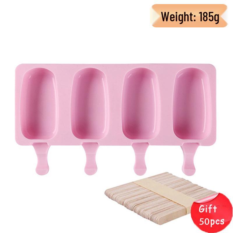 Oval Silicone Ice Pop Mold - Food Grade, 4 Cavities for DIY Popsicles