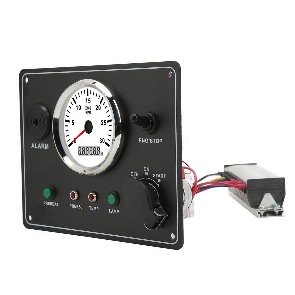 Multifunction Tachometer Panel 3000RPM Oil Pressure Water Temperature Alarm Engine Gauge Panel 12V