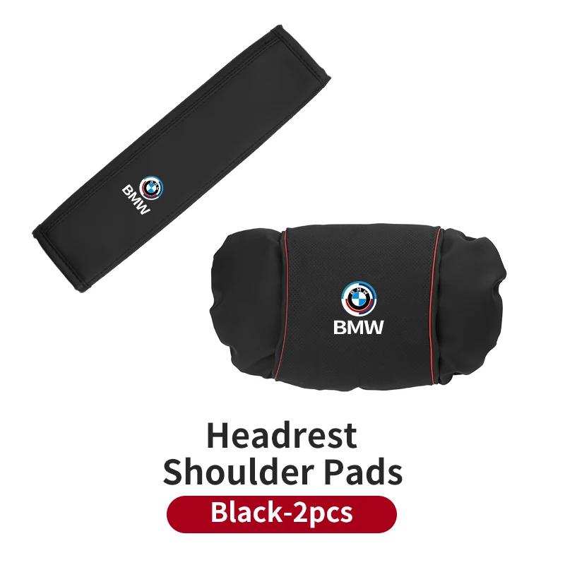BAGF7 Car Sticker Luxury High Quality Car Seat Headrest Neck Rest Shoulder Pad Cover Auto Accessories For BMW E91 E30 G20 X3 X5 M5 M3