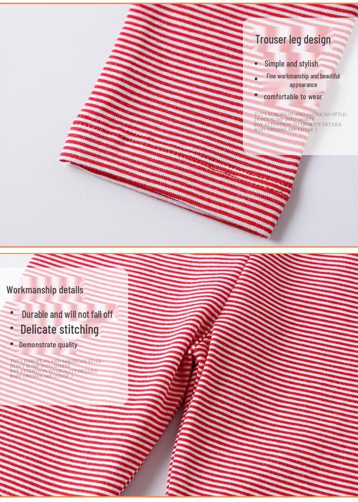 Girls' Cartoon Embroidered Leggings - Spring/Summer Style Thin Pants